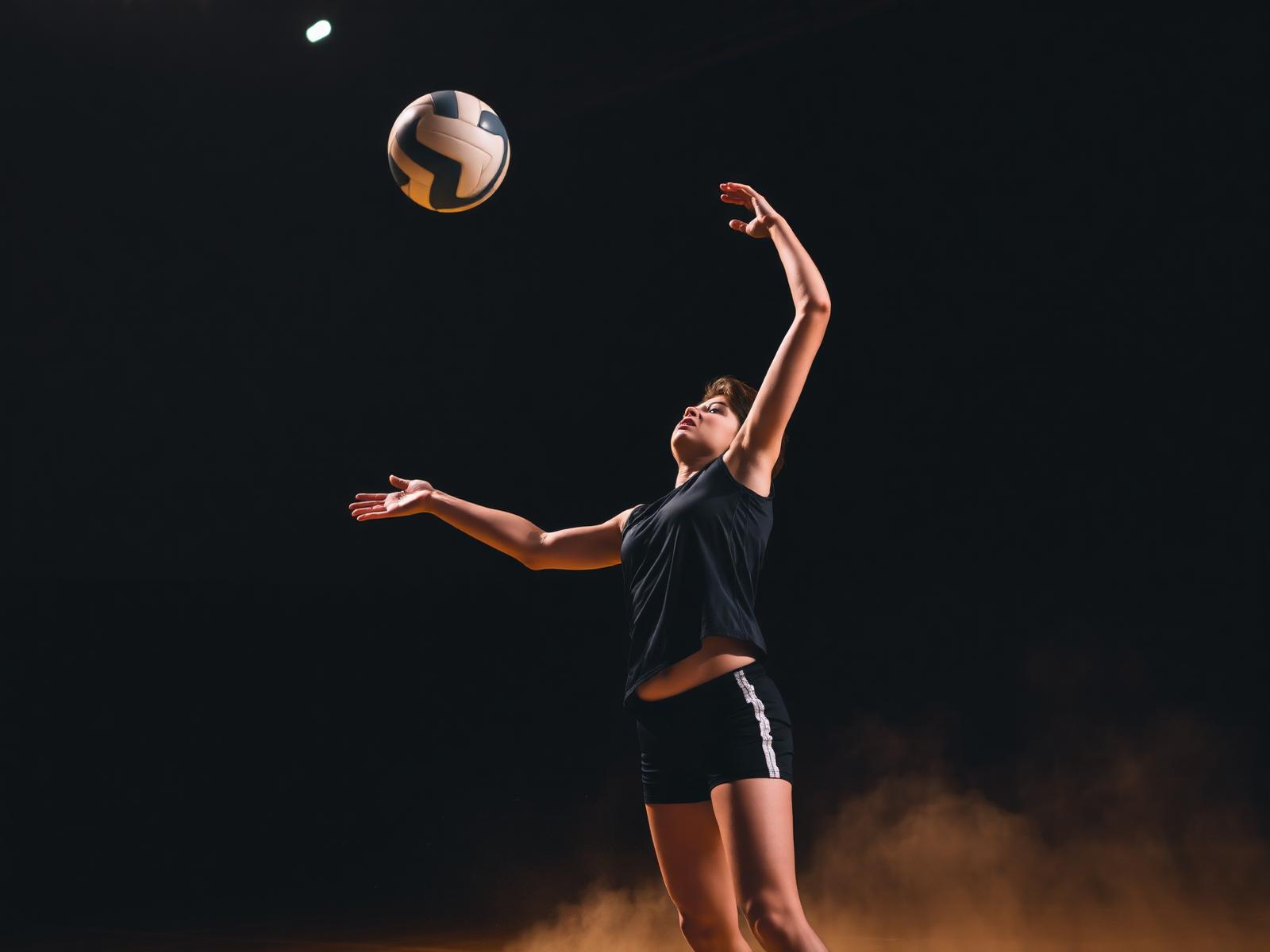Atleta de vôlei em ação